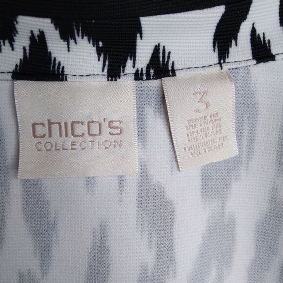 Chico's Black and White Animal Print Blazer - Picture 9 of 11